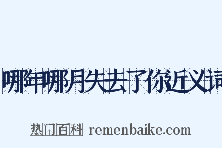 哪年哪月失去了你近义词是什么意思的图片